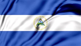Nicaragua flag waving in the wind. High detailed flag of Nicaragua. National Nicaragua flag.
Animation of moving flag of nicaragua waving background.
