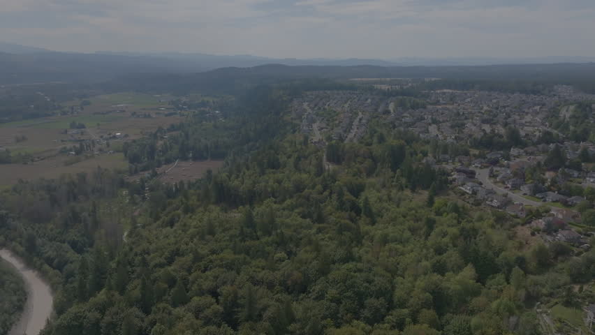 Aerial view of a residential community in Puyallup, Washington.