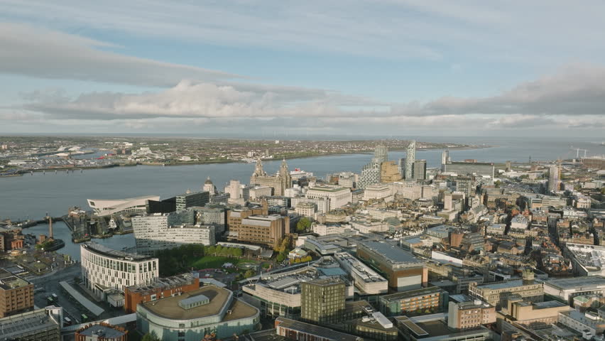 Aerial showcase of Liverpool