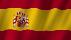 Spain Flag. National 3d Spain flag waving. Flag of Spain footage video waving in wind. The Spain Flag 4K animation