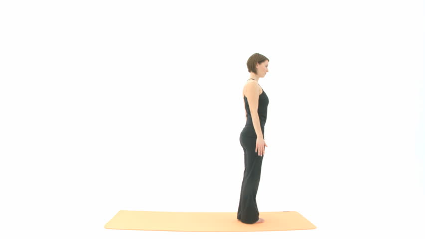 Yoga Asana in sequence:  Sun Salutation, Mountain, Upward Hand Pose, Upward