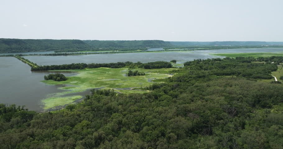 Stunning wetlands and thick forest of the Trempealeau National Wildlife Refuge.