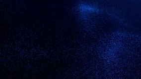 Blue digital wave of particles and dots, futuristic cyber background. Digital particle cyber or technology background. Seamless loop 4k video. Screensaver video animation