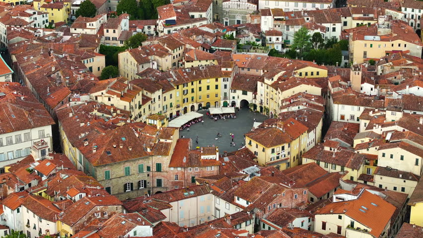 Aerial view of the main square, Piazza dell