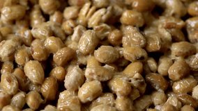 natto or fermented soybean circle around. natto or fermented soybean. natto or fermented soybean food footage rotate