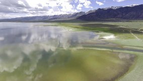 Scipio Lake, Utah, USA country side aerial view drone road trip