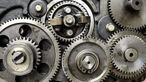 Group of gears working in the machinery – Stockvideo