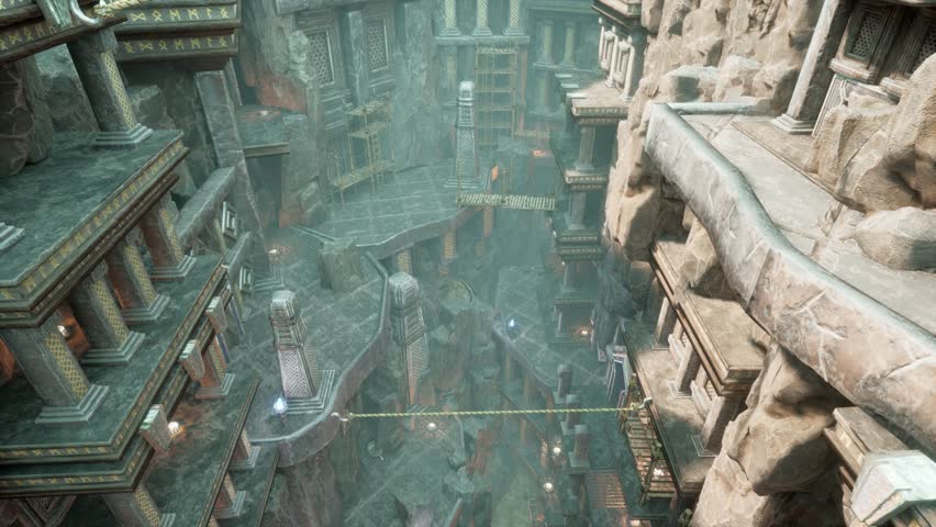 super cool ancient ruins scene