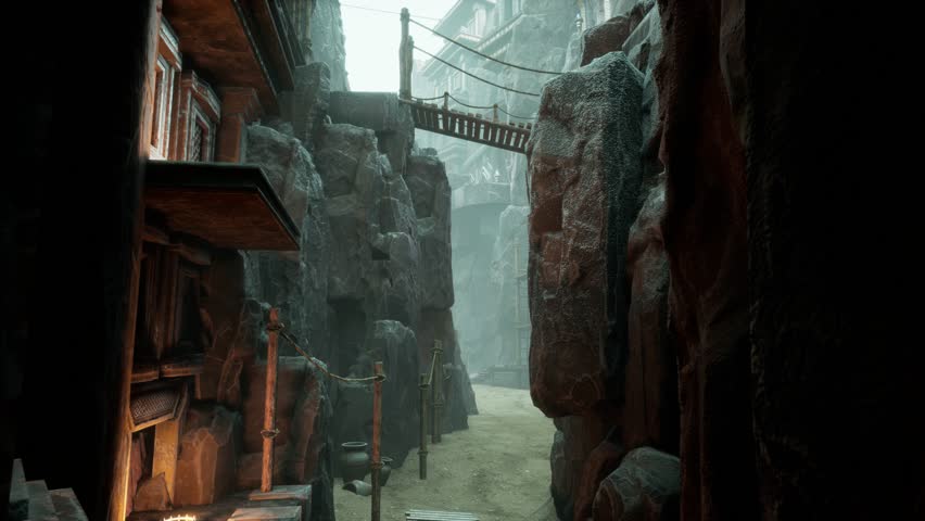 super cool ancient ruins scene