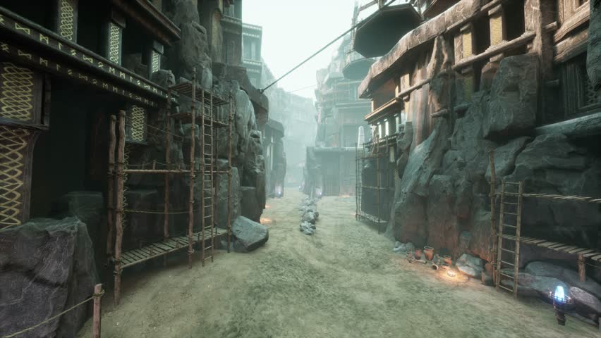 super cool ancient ruins scene