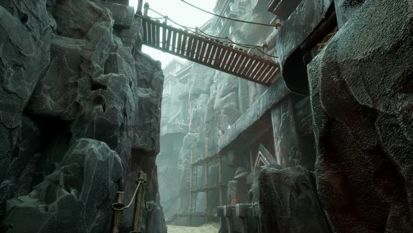 super cool ancient ruins scene