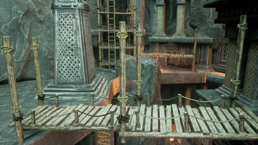 super cool ancient ruins scene