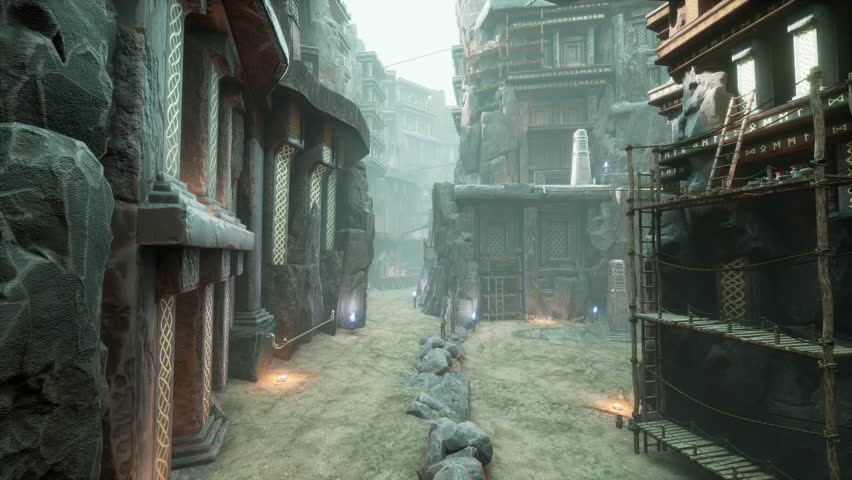 super cool ancient ruins scene