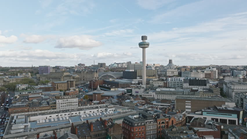 Liverpool's skyline: A testament to architectural evolution and grandeur.
 Royalty-Free Stock Footage #1109544075