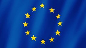 EU flag - European Union. National 3d Europe flag waving. Flag of Europe footage video waving in wind. The European flag 4K animation - Powered by Shutterstock - Get 15% off with code: PIKWIZARD15