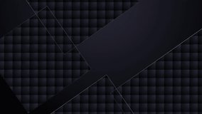 Abstract minimal luxury black background with geometric square shapes motion design. 4K loop animation
