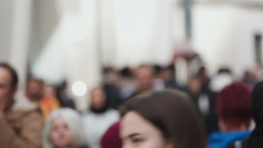 crowd of people on the face of Istanbul, Turkish people, unrecognizable, out of focus