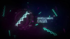 Animated Microscopic Cytoplasmic Dna Text On A Dark Background. Microscopic Dna Structure Data Analysis Scientific Background. Concept Of A Microscopic Dna In A Sphere Scan Background. - Powered by Shutterstock - Get 15% off with code: PIKWIZARD15