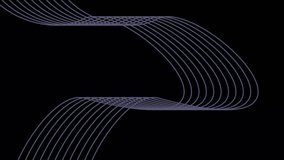 Abstract medium gray blue simple line rotation animated. Black background 4k video.
