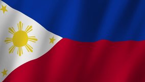 Philippines Flag. National 3d Philippines flag waving. Flag of the Philippines footage video waving in wind. 4K Animation