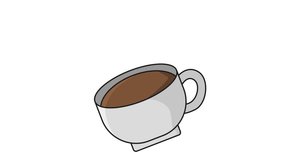 animated video of a moving coffee cup