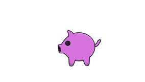 animated video of a moving pig saving form