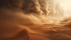 Sandstorm on desert Looping Video	