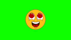 Green Screen Emoji Love Animated Video