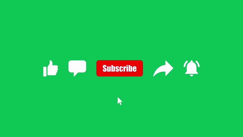 like, dislike, comment, share, subscribe and press the bell icon video animation for social media channels and pages- Green screen. Royalty-Free Stock Footage #1109568735