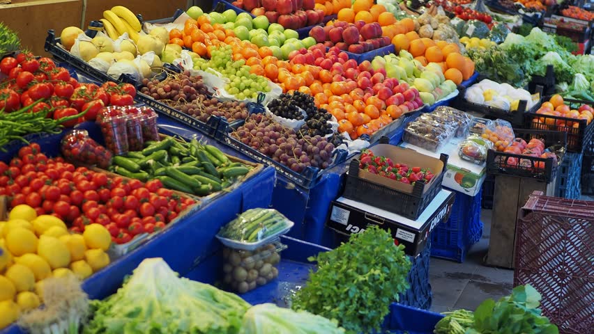  fruit stall at local market in Istanbul 