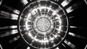 Silver black and white rings VJ loop background
