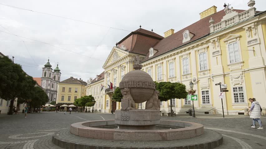 Szekesfehervar city center in Hungary. 
