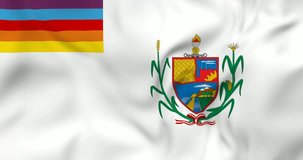 Waving flag of La Libertad department in Peru. 3d animation in 4k resolution video.
