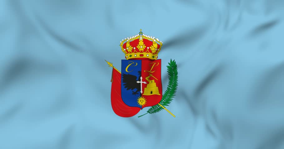 Waving flag of Cajamarca department in Peru. 3d animation in 4k resolution video.