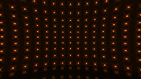 Flicker wall orange lights floods stage show . Flashing lights Lanterns for clubs and discos. Matrix beam headlights. Nightclub halogen lamp. Modern podium neon spectrum. Seamless loop 3d render 4k - Powered by Shutterstock - Get 15% off with code: PIKWIZARD15