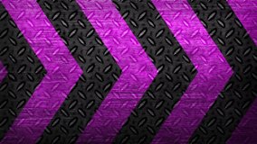 Black -ultraviolet metal texture iron material and grey silver metallic with pink arrows sign direction movment . Geometric tech abstract motion background. Seamless looping. sport animation 4k