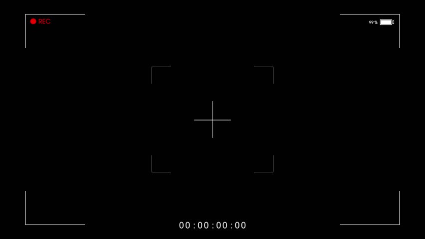 Camera recording screen overlay with alpha channel.  camera frame viewfinder, screen of video recorder digital display with multiple settings and timer. 