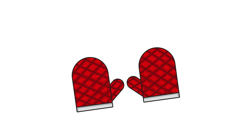 animated video of moving cooking gloves.4k video quality