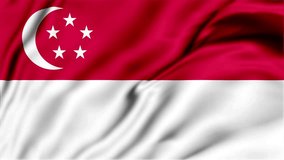 Singapore Flag Seamless loop animation. 4k. Singapore flag. Motion Loop video waving in wind.
4K 3D Realistic Waving Flag with Sky Background.