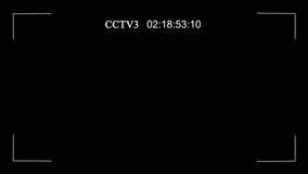 CCTV 3 camera display on main monitor with scan lines on black screen