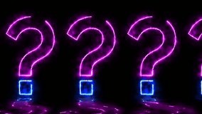 Neon Glowing Question Mark Animation With Reflection Floor Moving. Loop Animation Of Question Mark On The Dark Background, Question Mark Sign Or Symbols Animation Neon Effects  - Powered by Shutterstock - Get 15% off with code: PIKWIZARD15