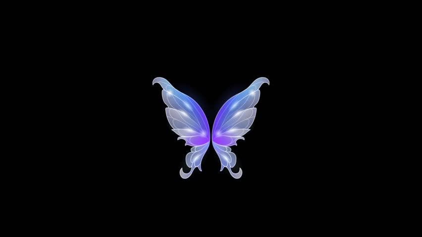 3D animation fairy wings and isolate background 