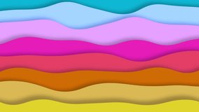 Elegant horizontal multicolored waves colorful abstract tech geometric motion background. Seamless looping. Video animation Ultra HD 4K 3840x2160 waves lines