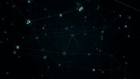 Blue digital money icon linked on grid mesh and line connection on futuristic abstract background technology, financial and cryptocurrency concept with camera zoom and seamless loop vertical video - Powered by Shutterstock - Get 15% off with code: PIKWIZARD15