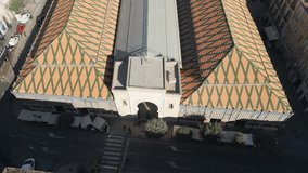 Captivating aerial video of Malaga Central Market building
