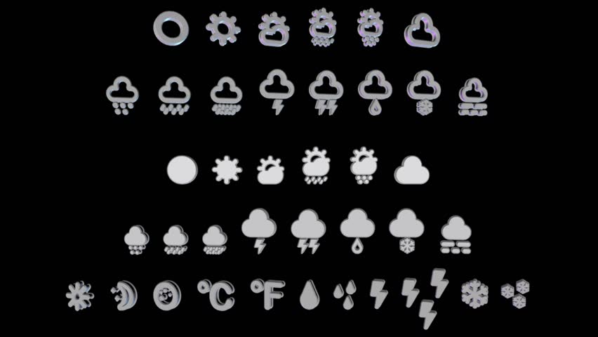 Weather symbols (icons) animated.