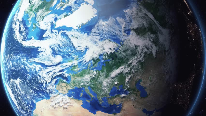 Earth zoom in from space and focus on Kerava, Finland. 3D Animation. Background for travel intro.