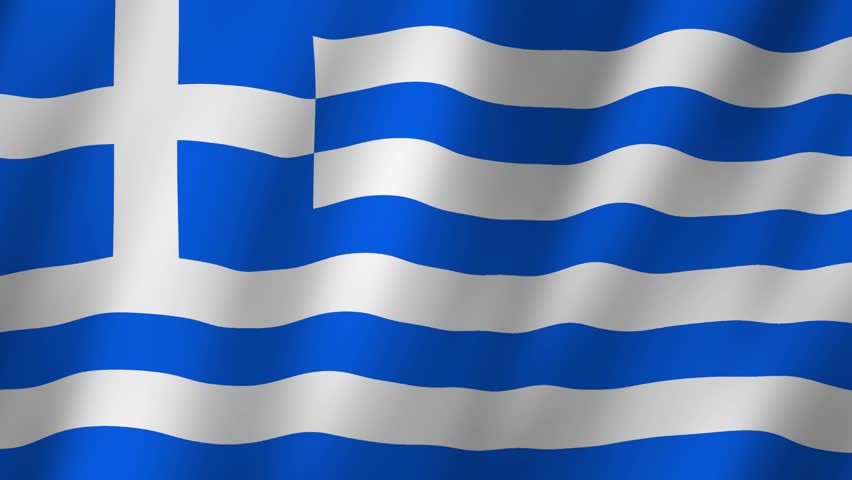 Greece Flag. National 3d Greece flag waving. Flag of Greece footage video waving in wind. Flag of Greece 4K Animation
