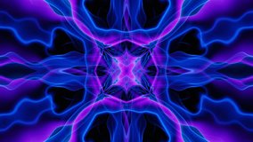 Purple and blue abstract neon kaleidoscope vj loop animation
