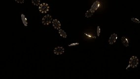 vip gold black casino gamble poker chip coin fall on black dark background with green screen alpha. vip gold black casino gamble poker chip coin fall 3d animation render. vip gold black casino poker - Powered by Shutterstock - Get 15% off with code: PIKWIZARD15